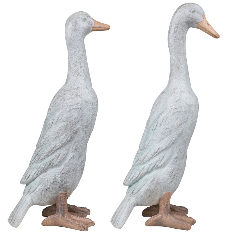 Ducks Outdoor Garden Statues - 17.25" - Set of 2