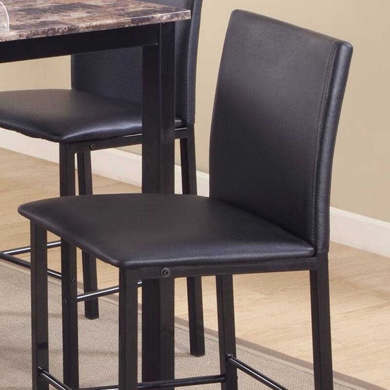 Modern 4 Piece Counter Height Dining Chairs with Black Metal Frame and Backrest for Dining Room Kitchen Bar Living Room