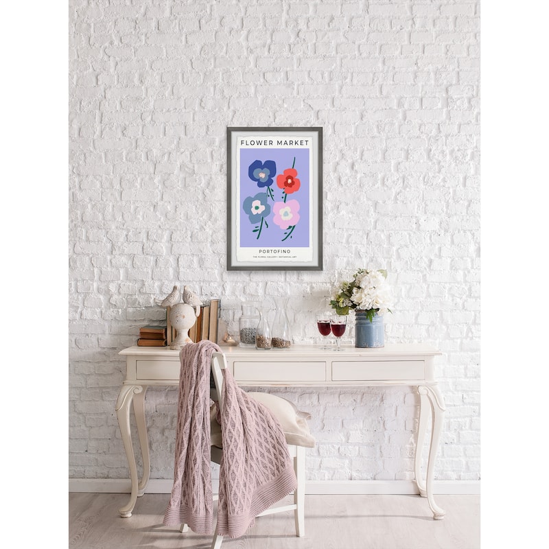 'Flower Market Portofino' Framed Painting Print