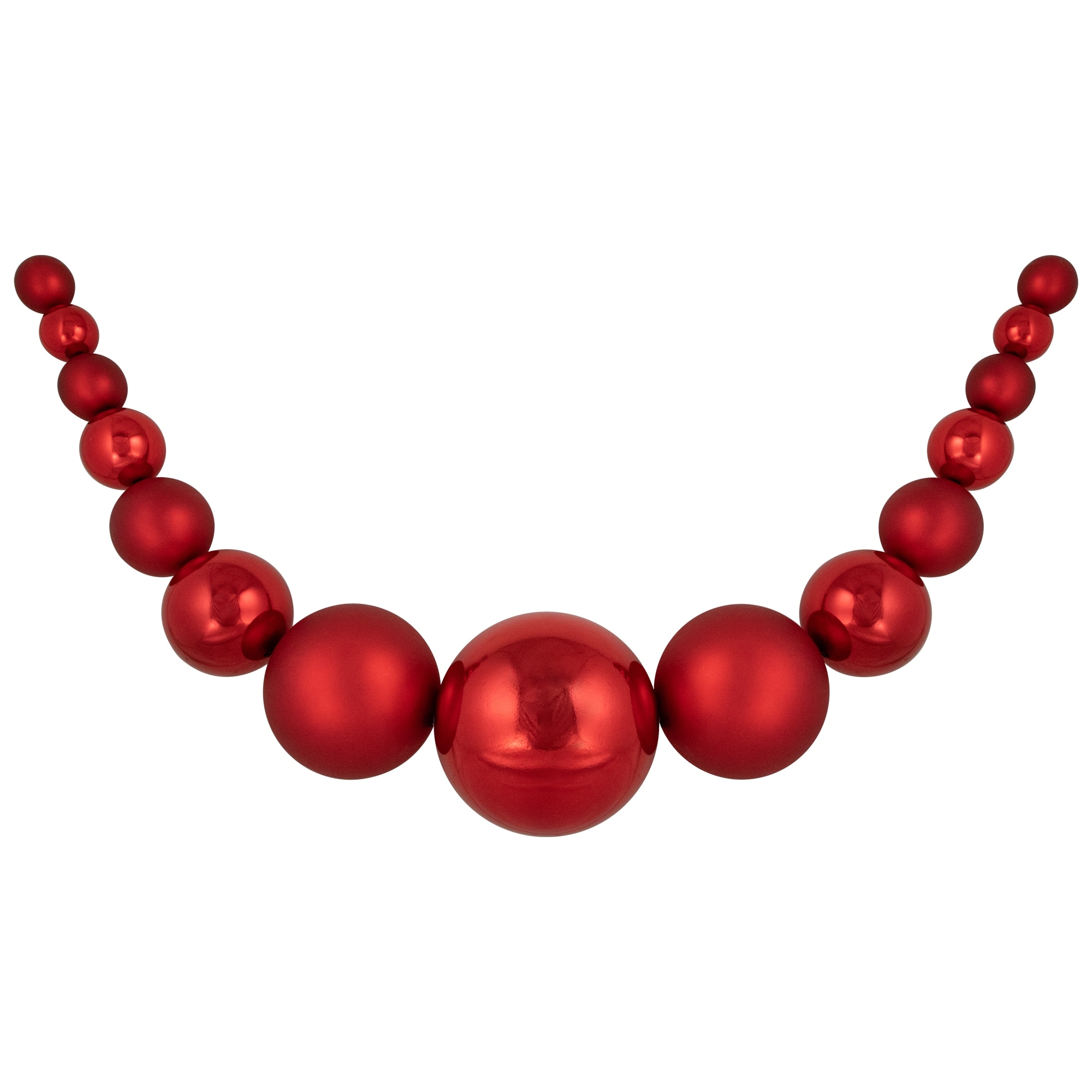 6' Red Shiny and Matte Shatterproof Ball Christmas Swag