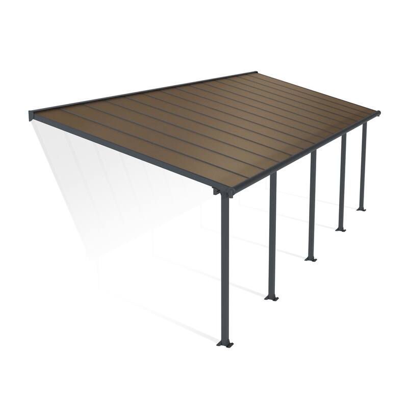 Olympia 10 ft. Gray/Bronze Aluminum Patio Cover