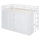 preview thumbnail 12 of 18, White Twin size Solid Wood Loft Bed with Drawer, Two Wardrobes and Mirror for Bedroom