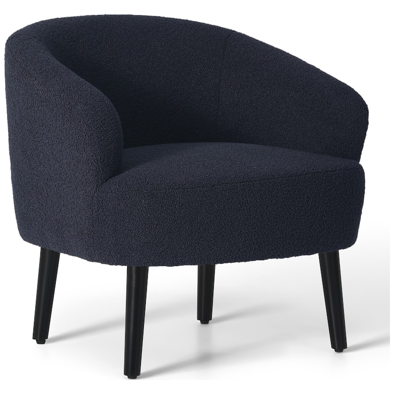 Bayville Sherpa Polyester Upholstered Barrel Chair - Faux Shearling