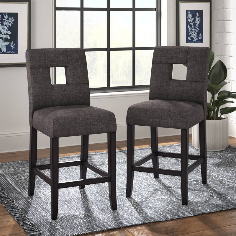 Brda Keyhole Counter Height High Back Stools (Set of 2) - Stool