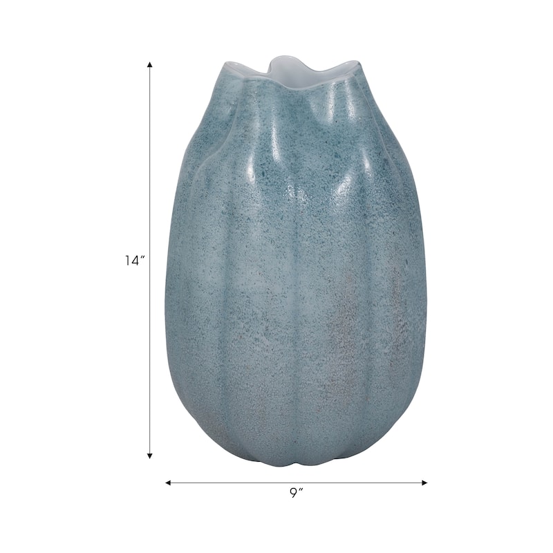 Sagebrook Home Glass Sea Urchin Vase, Blue, Bud