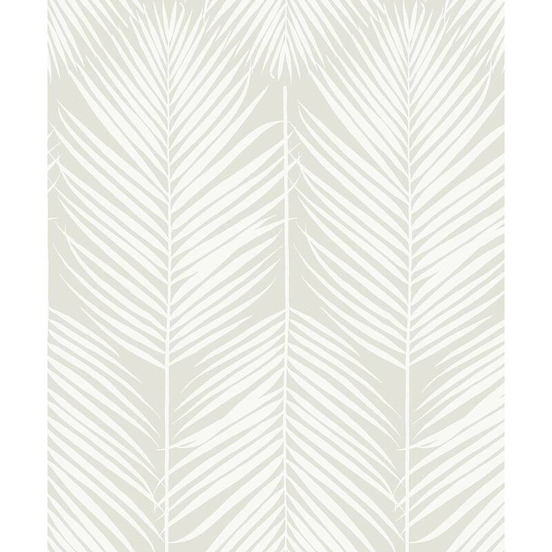 Seabrook Designs Athena Palm Non-Woven Unpasted Wallpaper - 20.9 in. W x 33 ft. L - Sea Salt