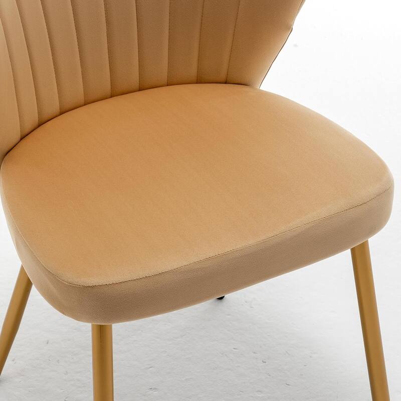 Modern Velvet Accent Chair with Channel-Tufted Design Comfortable and Trendy Armless Seat