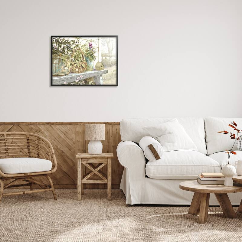 Stupell Cottage Garden Flowers Framed Giclee Art Design by Michael Humphries