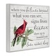 preview thumbnail 18 of 22, Stupell Believe Love Never Dies Inspirational Cardinal Bird Word Design Framed Wall Art - Red