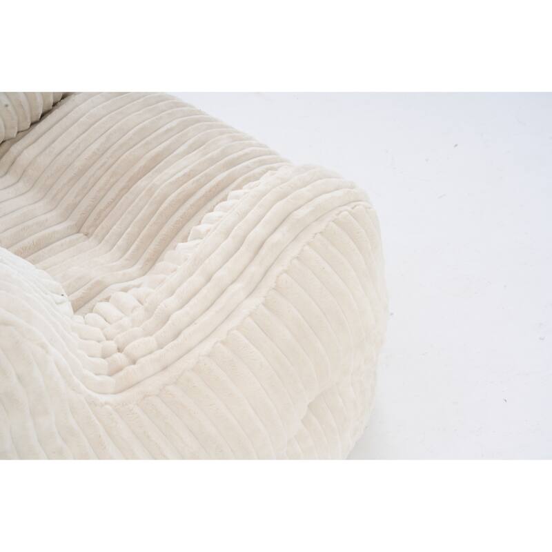 Soft Fluffy Corduroy Fabric Bean Bag Chair Filled With Memory Sponge