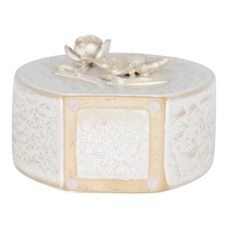 Ceramic Earthenware Textured Vase with Tapered Rim and Organic Pattern