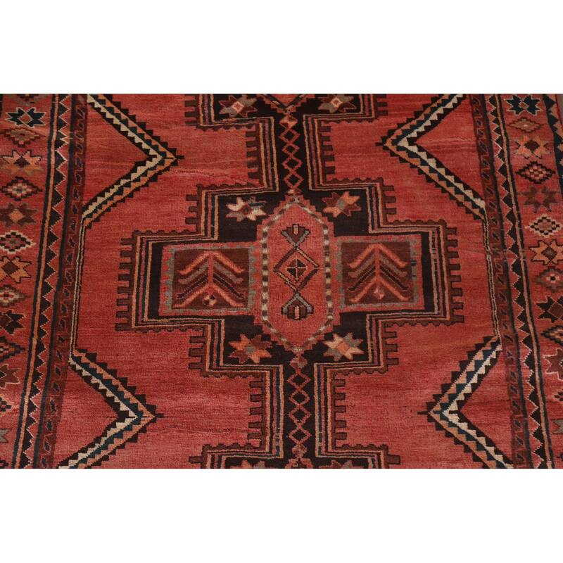 Hand Knotted Oriental 100% Wool Carpet Traditional Tribal Red Lori Area Rug - 11' 11'' X 5' 5''
