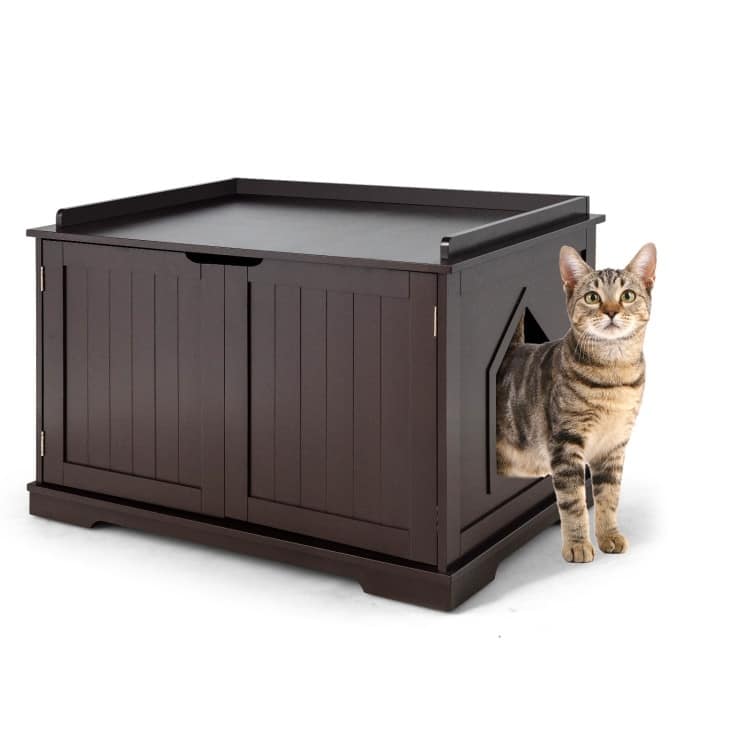 Multifunctional Cat House with Double Doors and Extra Countertop Space