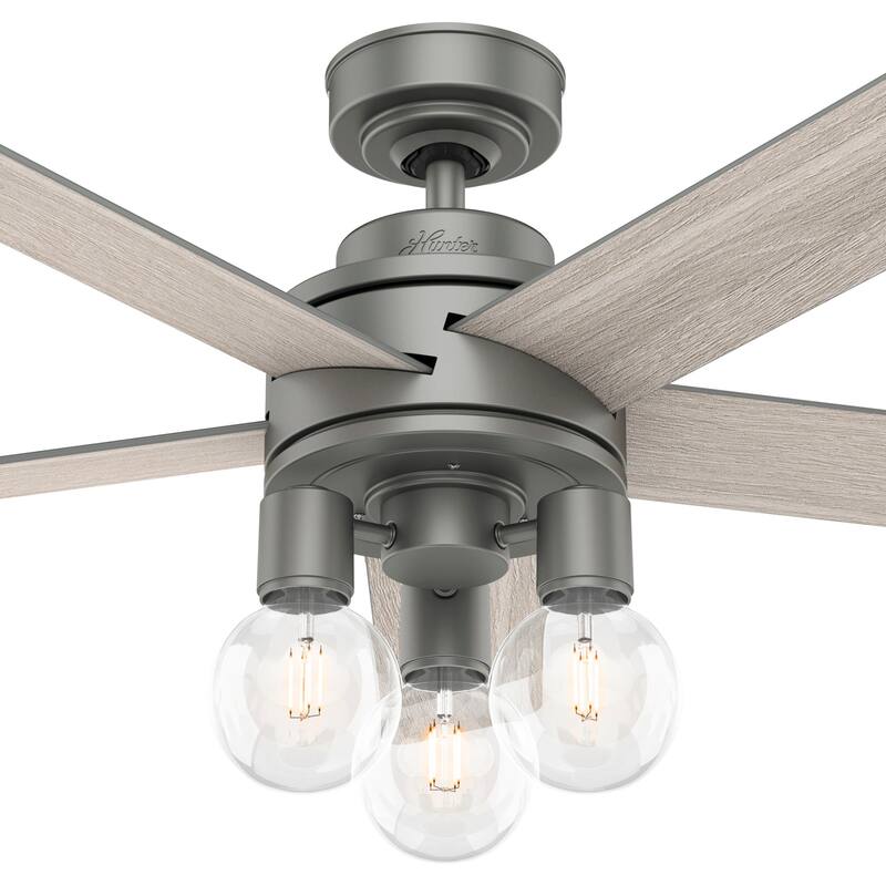 Hunter 52" Hardwick Ceiling Fan with LED Light and Handheld Remote - Modern Industrial, Farmhouse