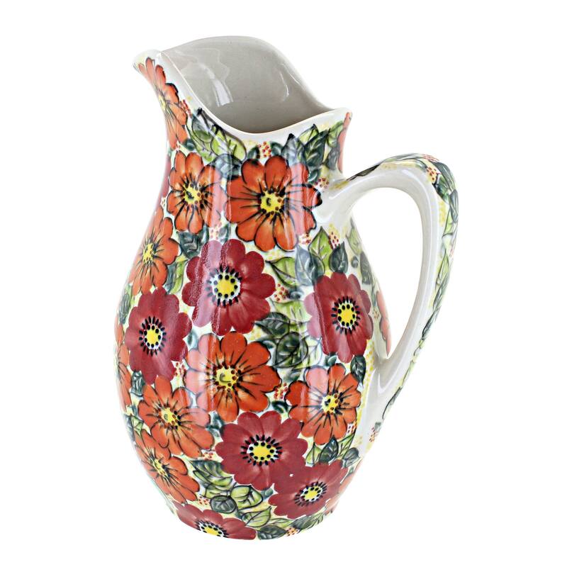 Blue Rose Polish Pottery 341 Vena Pitcher