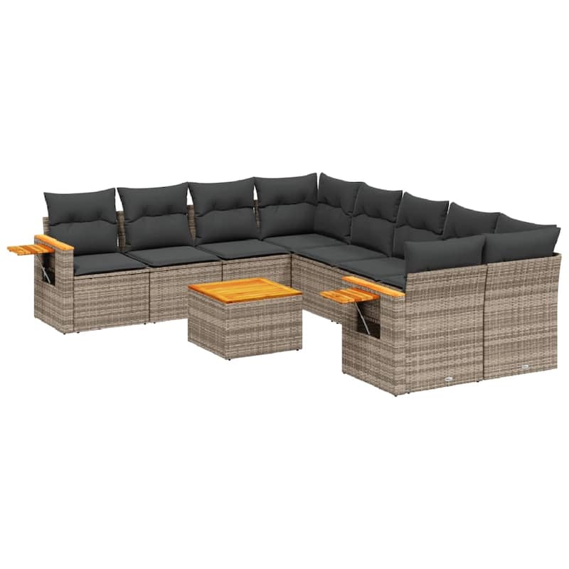 vidaXL Garden Sofa Set Gray - 24.4 x 33.5 x 27.2
