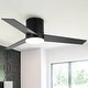 preview thumbnail 32 of 74, 48 inch Modern 3-Blade Wooden Flush Mount Ceiling Fans with Light and Remote Matte Black