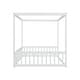 preview thumbnail 8 of 29, Full Size Canopy Frame Floor Bed with Fence,Guardrails