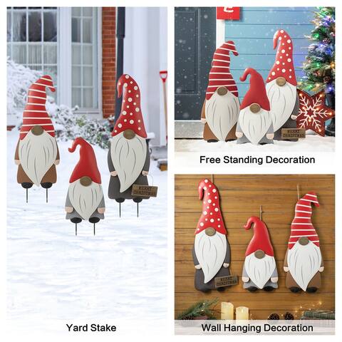Glitzhome Metal Yard Stake or Standing Decor or Hanging Decor (2-3 Functions)
