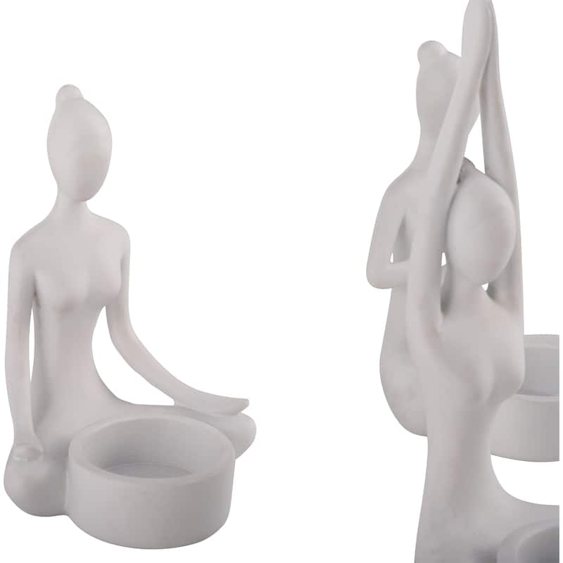 Sagebrook Home Polyresin Votive Candle Holder - 3" x 3" x 6"