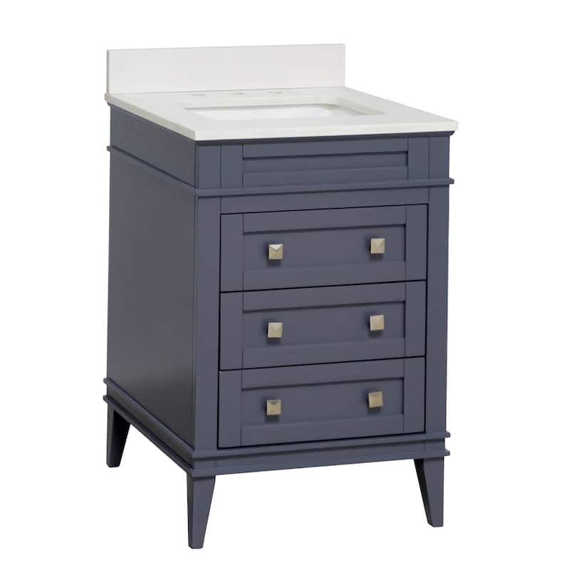 KitchenBathCollection Eleanor 24" Bathroom Vanity with Quartz Top