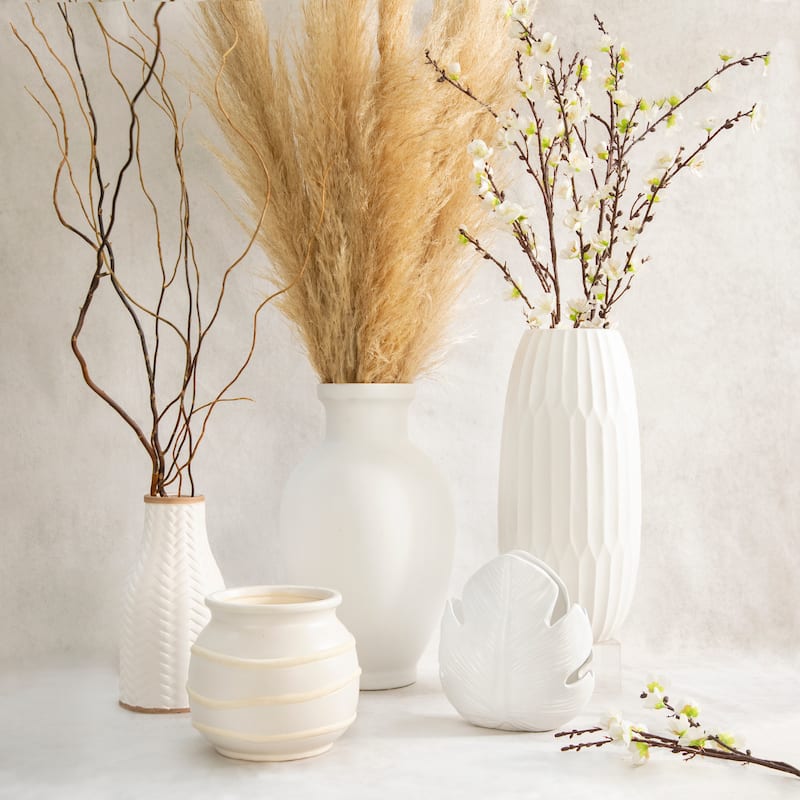 Sagebrook Home Artisan Crafted Ceramic Vase - Versatile Home Accent for Tabletop or Shelf Display