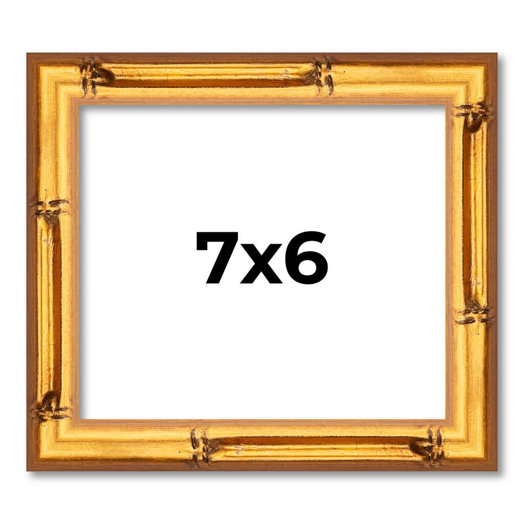 7x6 Frame Gold Bamboo Picture Frame Modern Photo Frame Includes UV Acrylic Shatter Guard Front Acid Free Foam Backing Board