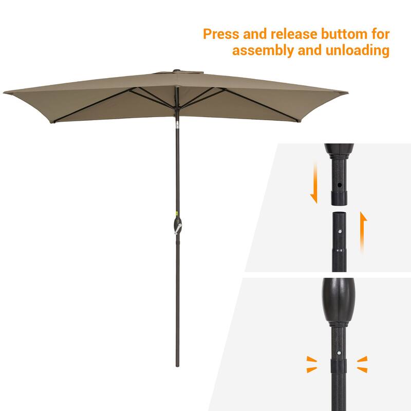 BONOSUKI Aluminum 10 x 6.5ft Patio Market Umbrella,Tilt and Crank