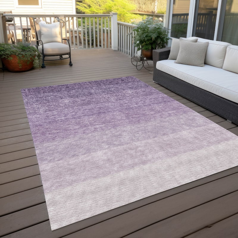 Machine Washable Indoor/ Outdoor Chantille Ombre Solid Rug