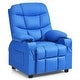 preview thumbnail 6 of 6, Kids Recliner Chair PU Leather with Cup Holder Blue