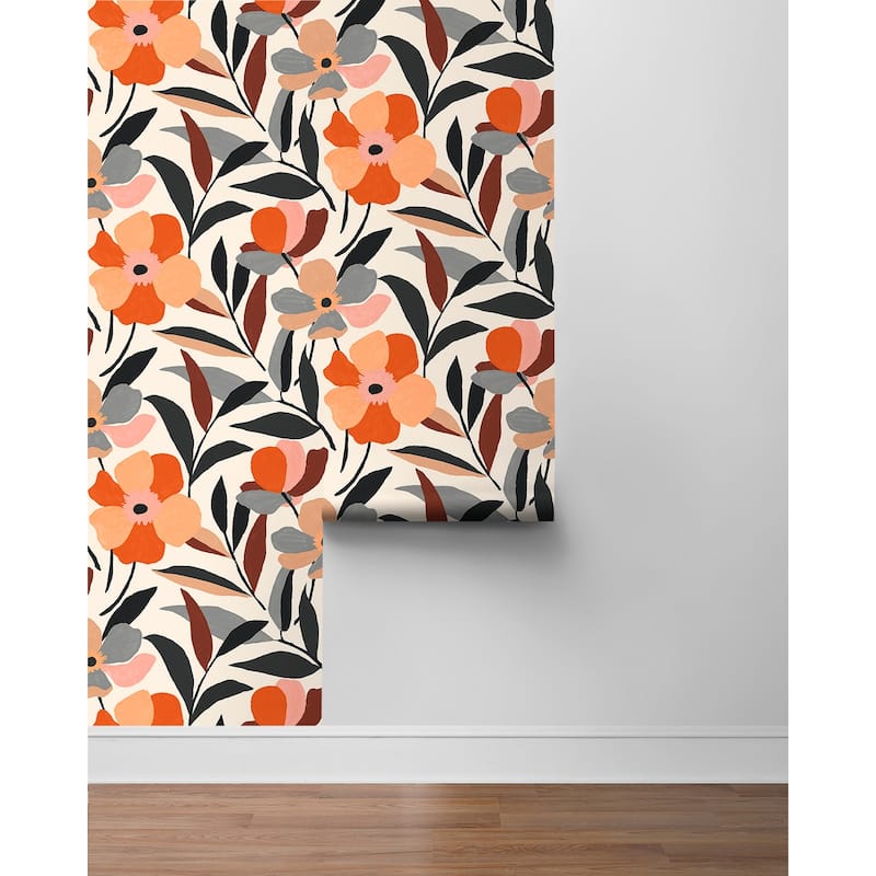 NextWall Garden Block Floral Peel and Stick Wallpaper