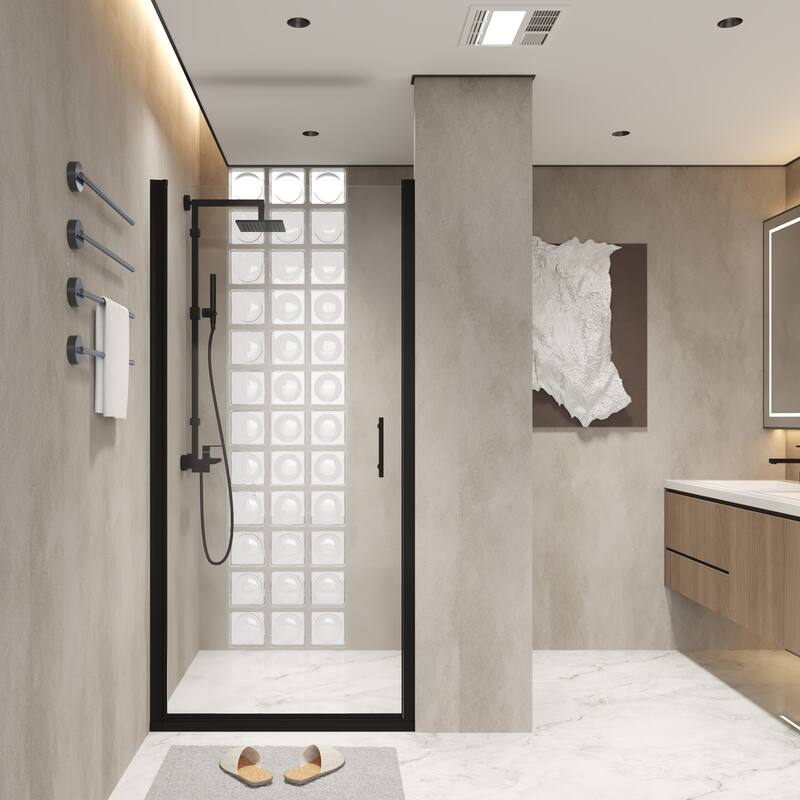 "34x72 Inch Half Frame Pivot Shower Door