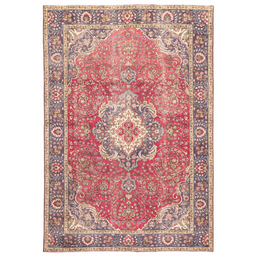 ECARPETGALLERY Hand-knotted Antalya Vintage Red Wool Rug - 6'7 x 9'8