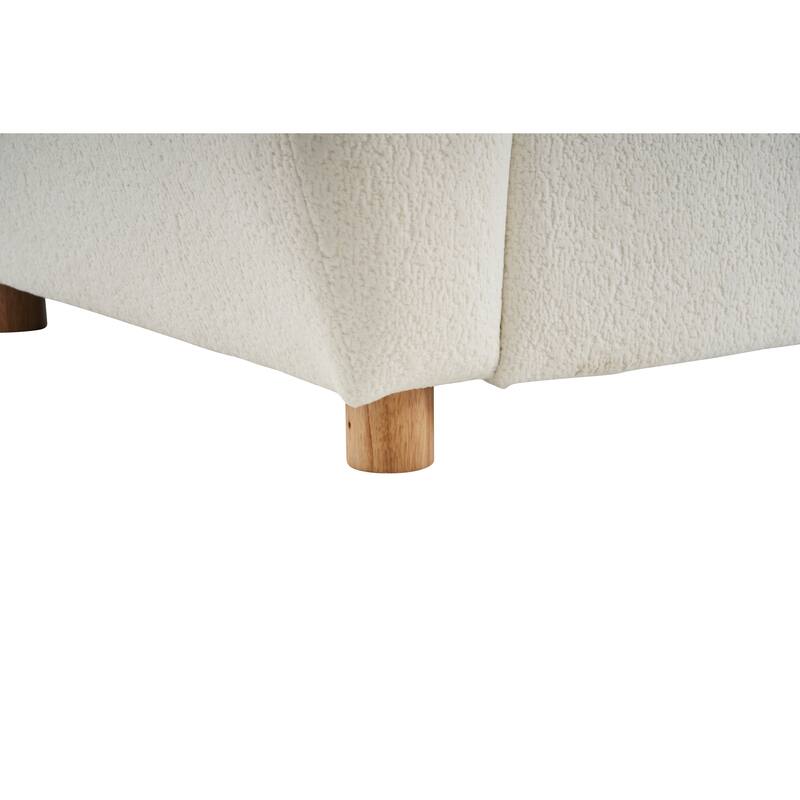 Modern Tufted Chenille Loveseat, Futon Sectional Love Seat Couch, Upholstered Sofa with 2 Pillows & 3 Lumbar Pillows