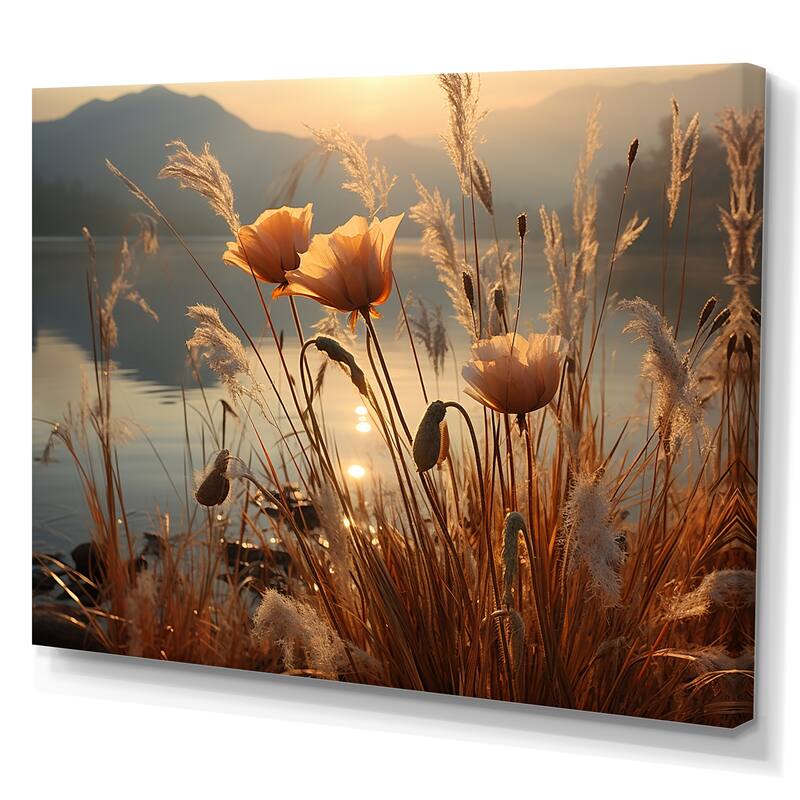 Designart "Sunset Wildflower Serenade" Wildflowers Wall Art