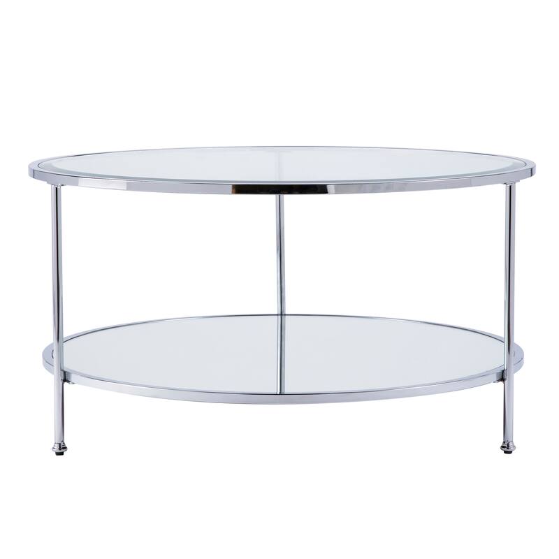 SEI Furniture Rainier Round Metal and Glass Coffee Coffee Table