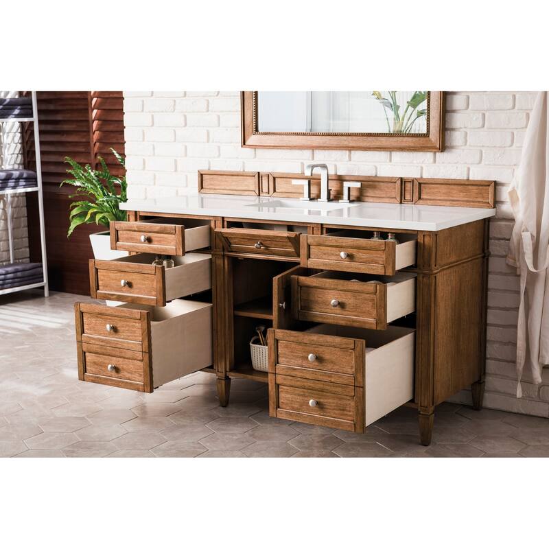 James Martin Vanities 650-V60S-3WZ Brittany 60" Single Basin Poplar