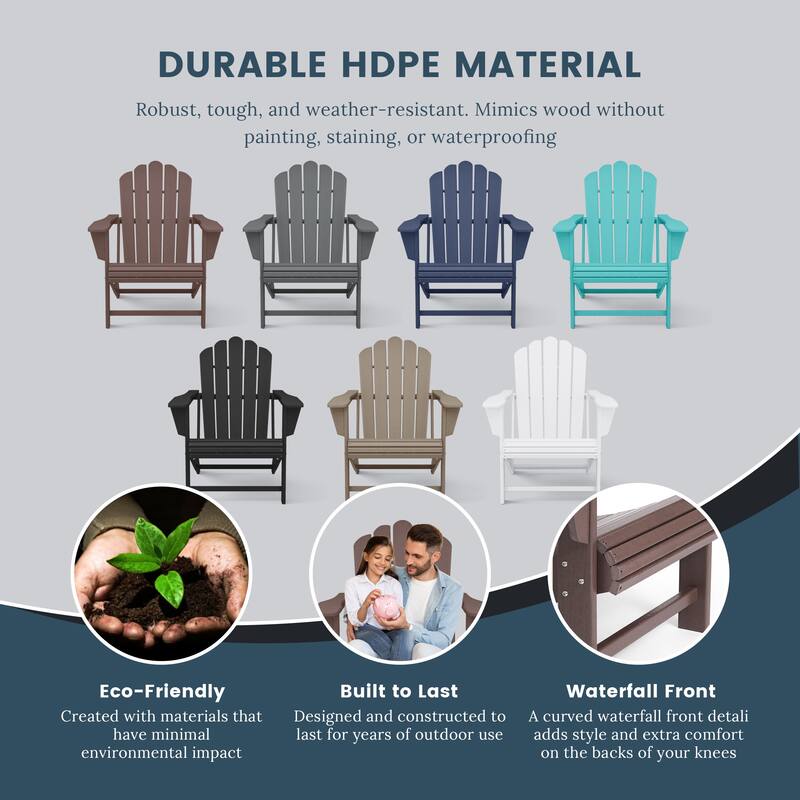 Aderson Outdoor Poly Adirondack Chairs with Cupholders (Set of 4)