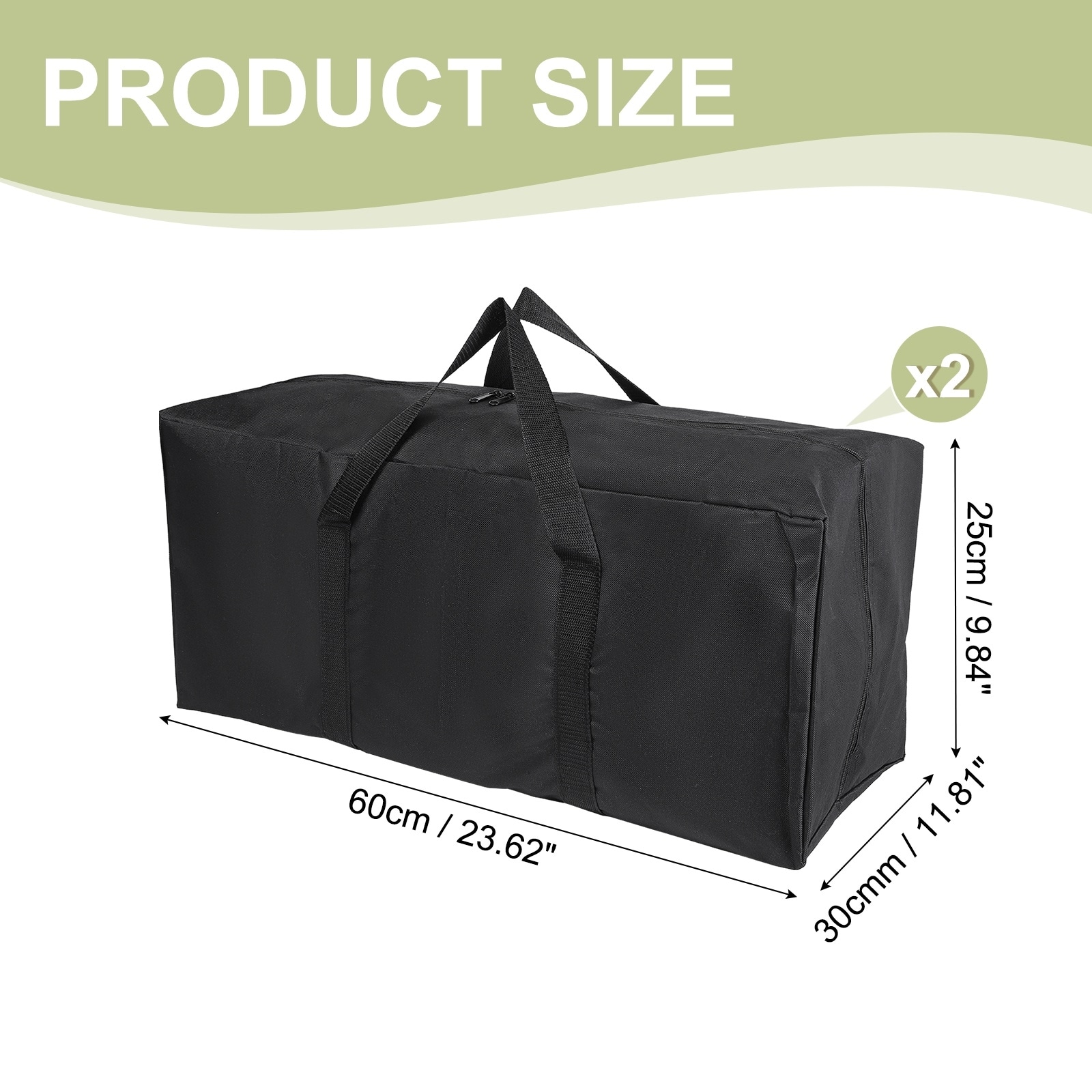 Camp Chair Replacement Bag, Camping Folding Chair Storage Bag Large Zippered with Handle Strap Fit for Outdoor - Black