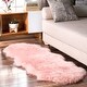 preview thumbnail 21 of 32, Nuloom Double Faux Flokati Sheepskin Shag Runner Rug 2' x 6' - Blush