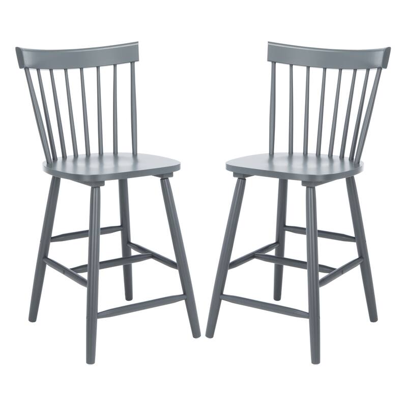 SAFAVIEH Biddie 24-inch Spindle Farmhouse Counter Stool (Set of 2) - 20" W x 21" D x 39" H - 20"W x 21"D x 39"H