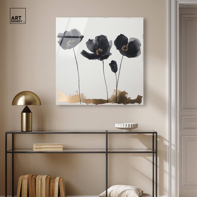 Nocturnal Flowers I Acrylic by Art Remedy, Ready to Hang