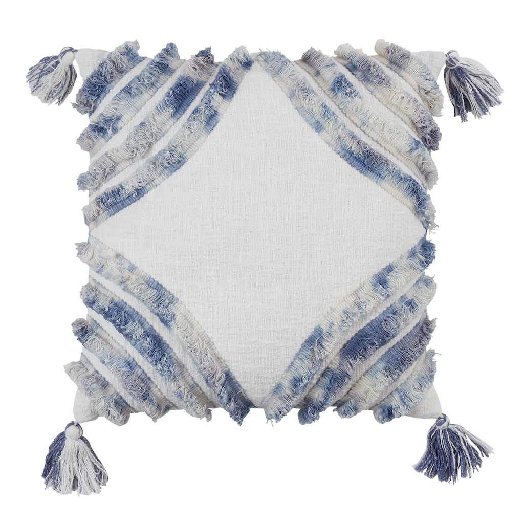 Throw Pillow With Dual-Tone Tufted Diamond Design