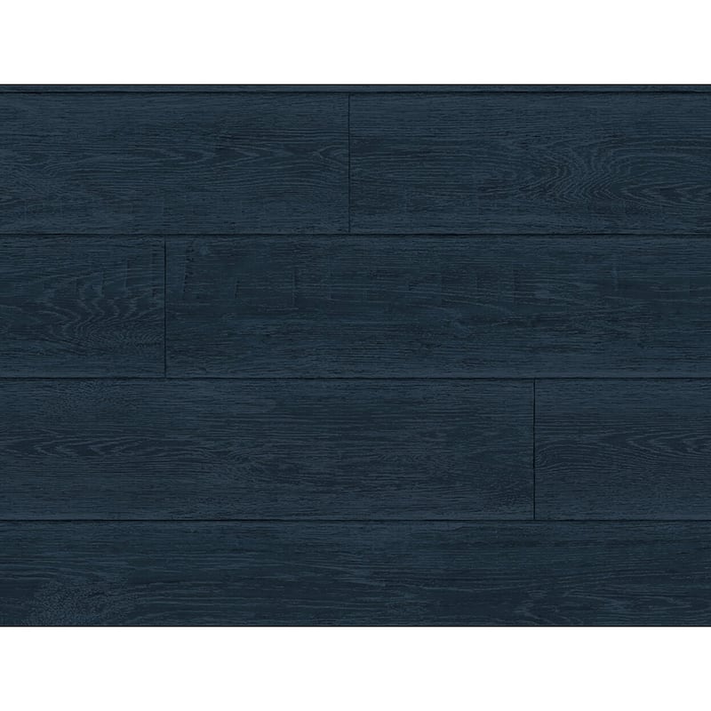 Luxe Haven Rustic Shiplap Peel and Stick Wallpaper - 27 in. W x 18 ft. L - Denim Blue
