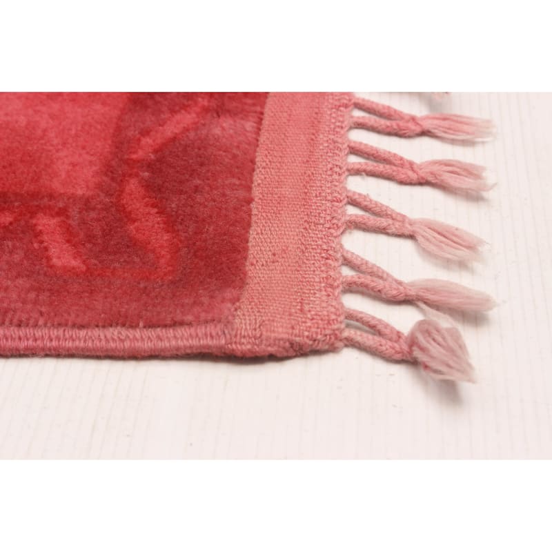 ECARPETGALLERY Hand-knotted Color Transition Light Red, Pink Wool Rug - 6'8 x 10'2