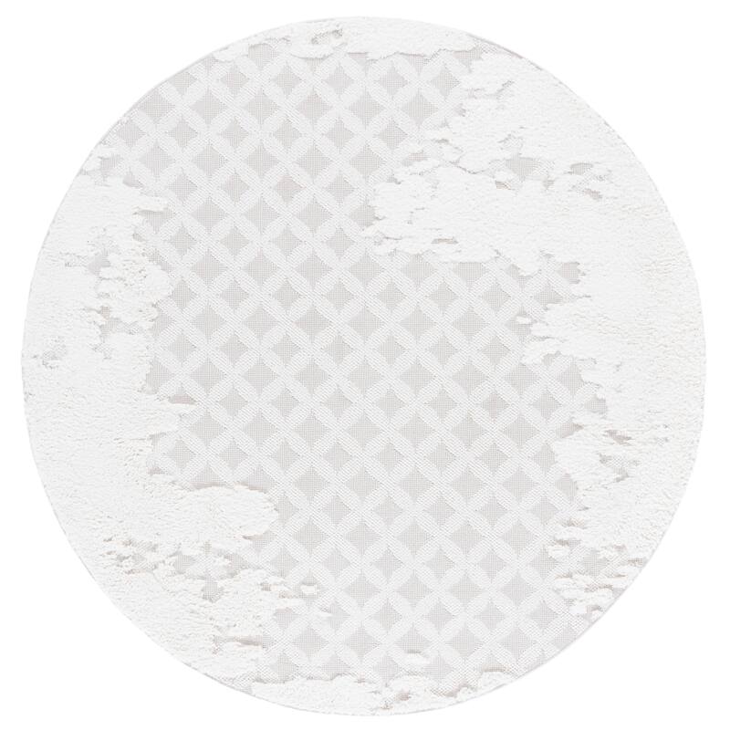 SAFAVIEH Trends Svetlana Scandinavian Geometric Rug - 6'7" Round - Beige/Ivory
