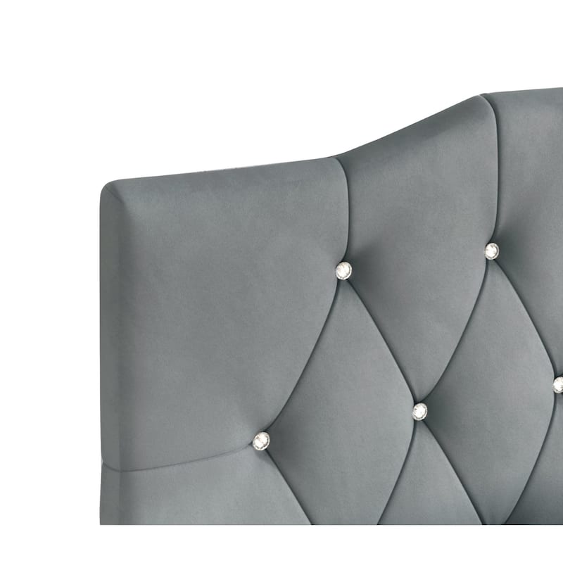 CraftPorch Modern Velvet Tufted Upholstered Platform Bed