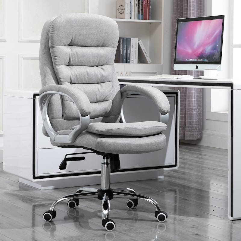Vinsetto Adjustable Height Ergonomic High Back Home Office Chair with Armrests - Grey