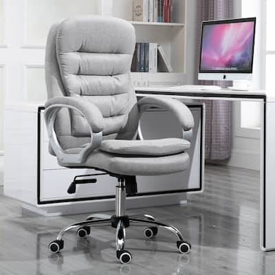 Vinsetto Adjustable Height Ergonomic High Back Home Office Chair with Armrests - Grey