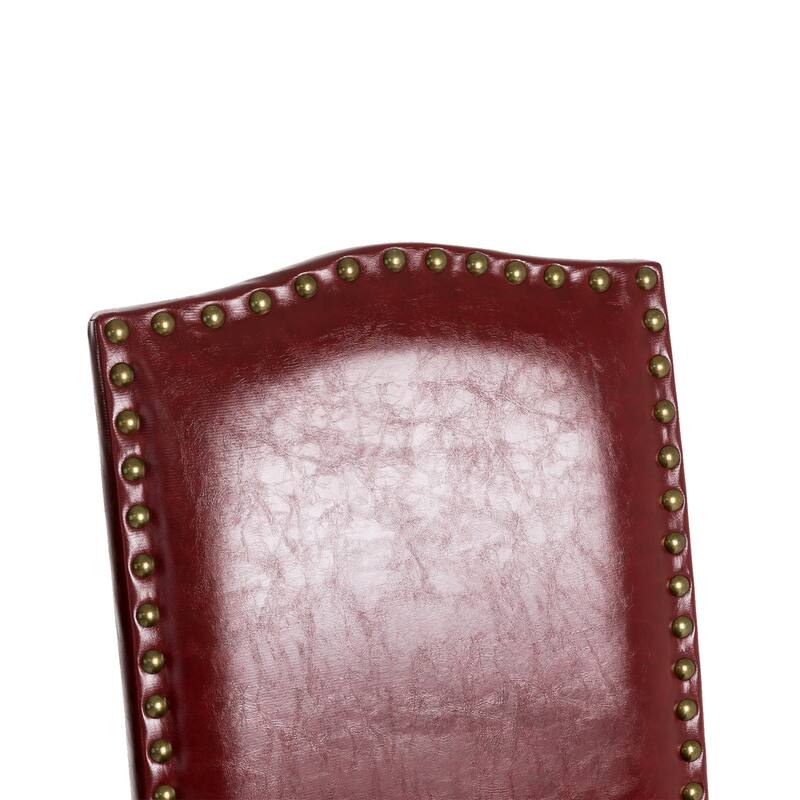 Glitzhome Set of 4 45"H PU Riveted Upholstered Pub/ Bar chairs Bar Stools
